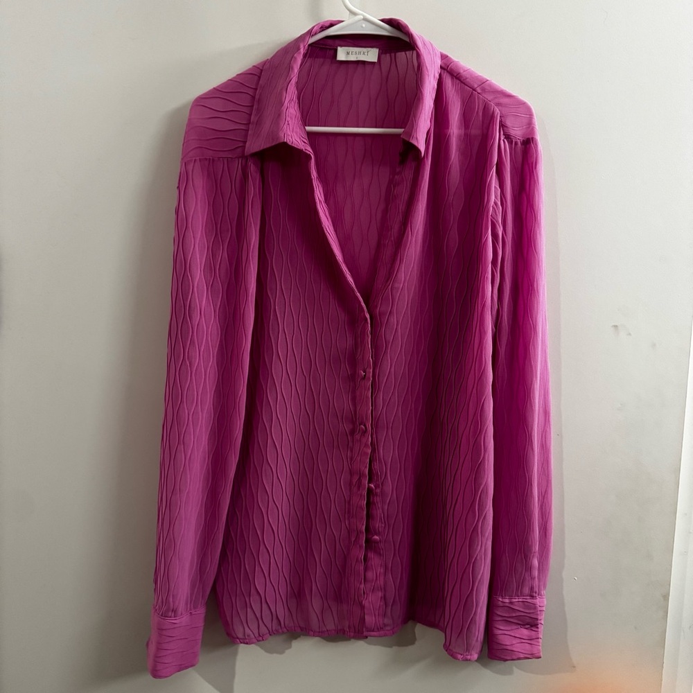 Meshki Fuchsia Button Up Blouse